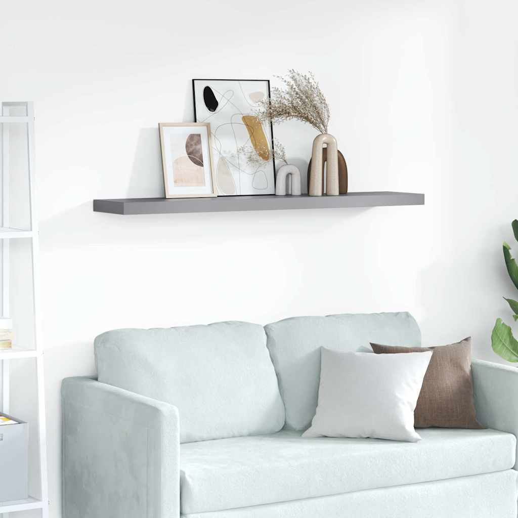 323862 vidaXL Floating Wall Shelf Grey 120x23,5x3,8 cm MDF