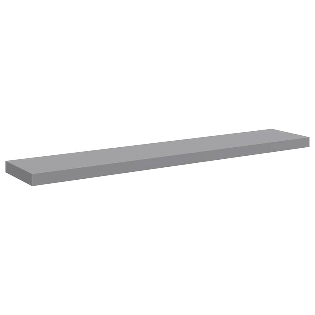 vidaXL Floating Wall Shelves 2 pcs Grey 120x23.5x3.8 cm MDF