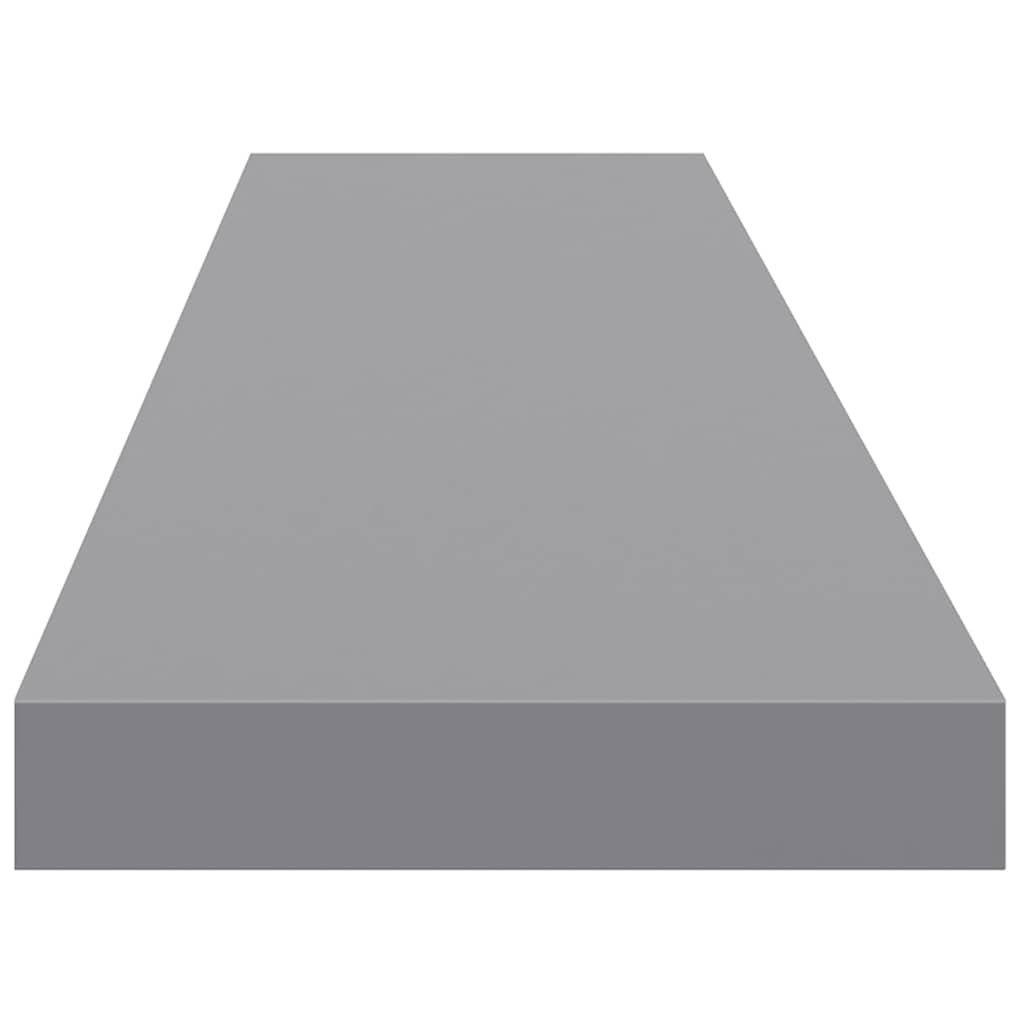 vidaXL Floating Wall Shelves 2 pcs Grey 120x23.5x3.8 cm MDF