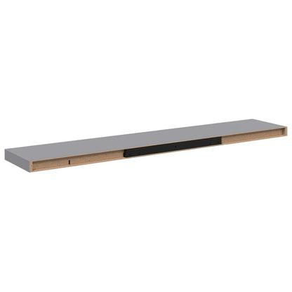 323863 vidaXL Floating Wall Shelves 2 pcs Grey 120x23,5x3,8 cm MDF