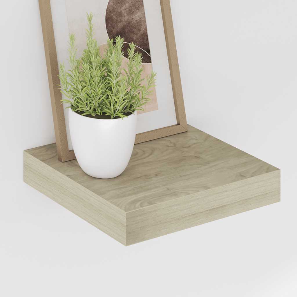 vidaXL Wall Shelf | Oak | Honeycomb MDF, Metal | Small | Wall Mounting