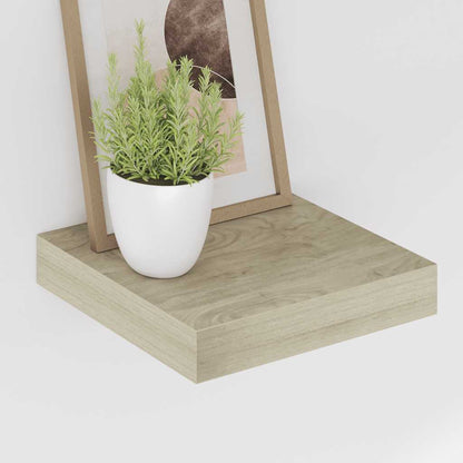 vidaXL Wall Shelf | Oak | Honeycomb MDF, Metal | Small | Wall Mounting