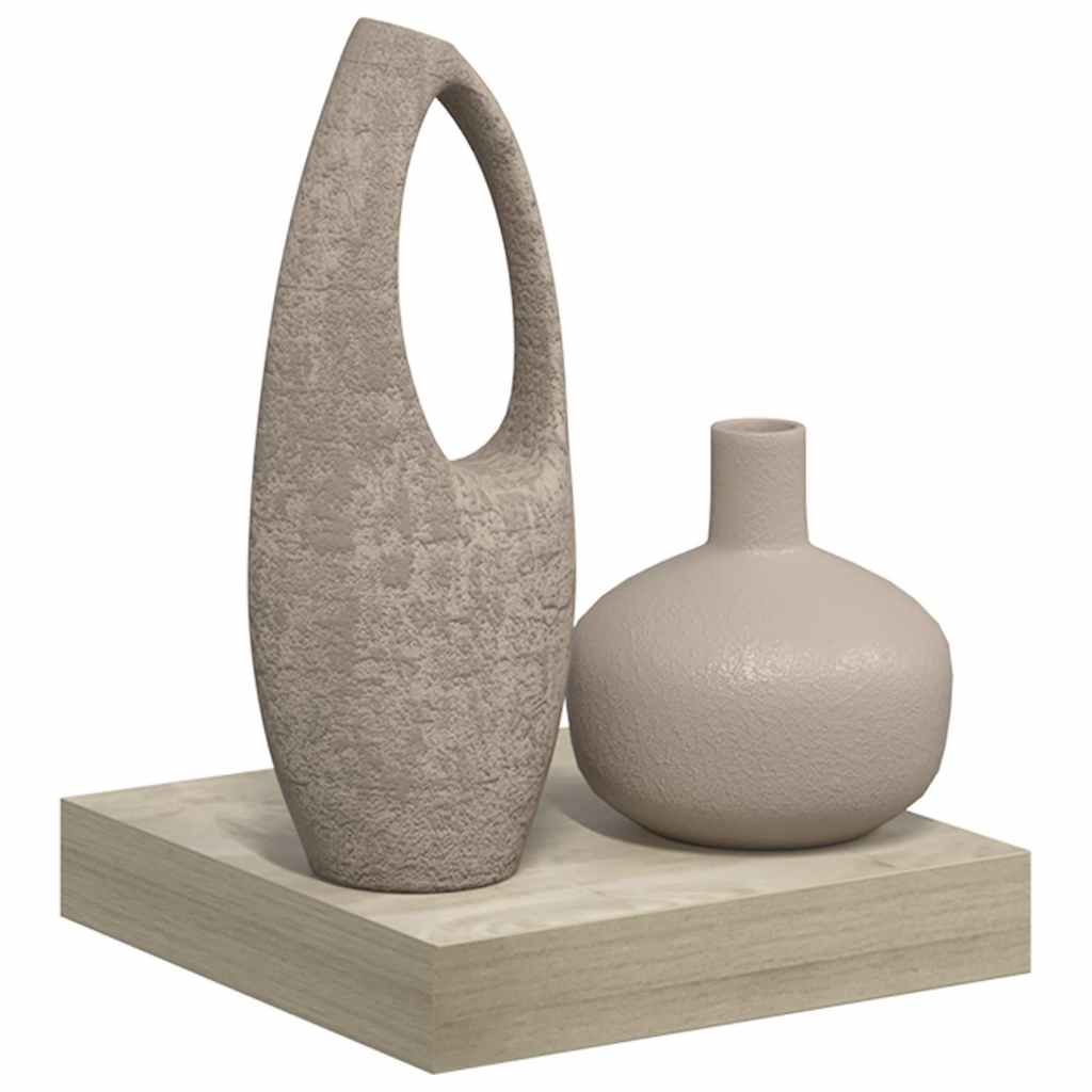 vidaXL Wall Shelf | Oak | Honeycomb MDF, Metal | Small | Wall Mounting