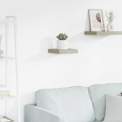 vidaXL Wall Shelf | Oak | Honeycomb MDF, Metal | Small | Wall Mounting