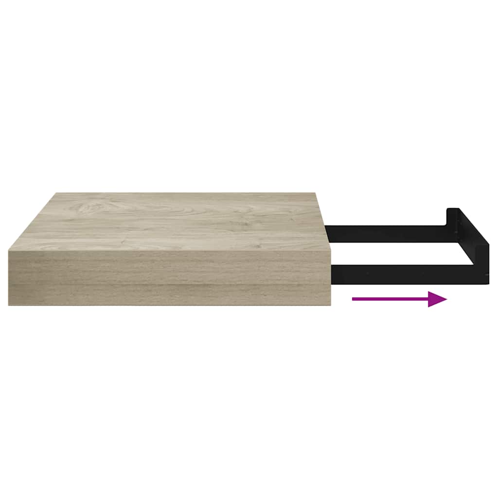 vidaXL Floating Wall Shelves 2 pcs Oak 23x23.5x3.8 cm MDF