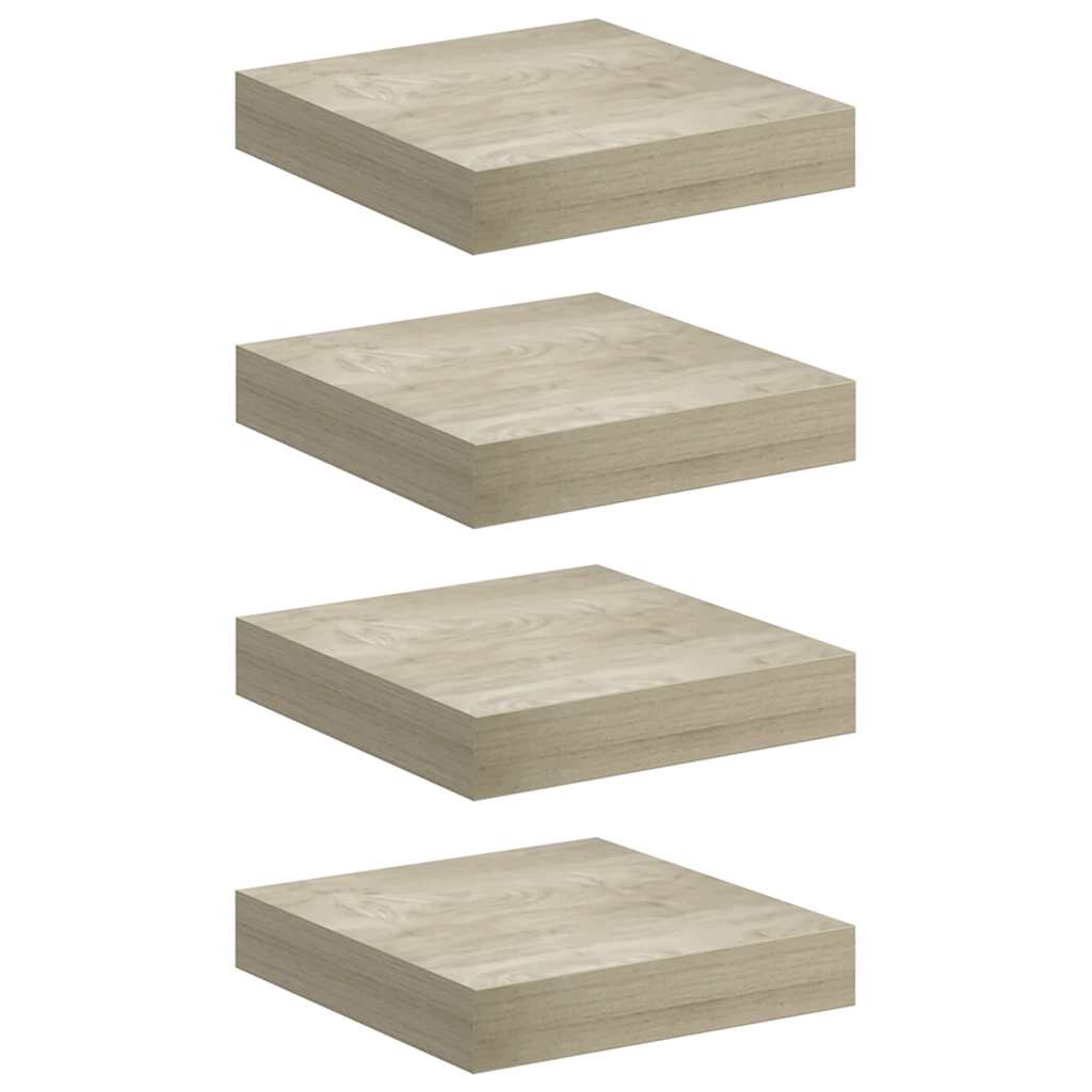 vidaXL Floating Wall Shelves 4 pcs Oak 23x23.5x3.8 cm MDF