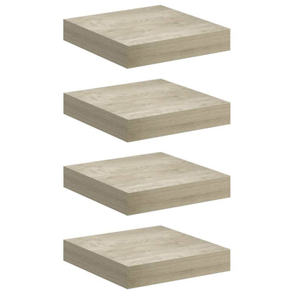 vidaXL Floating Wall Shelves 4 pcs Oak 23x23.5x3.8 cm MDF
