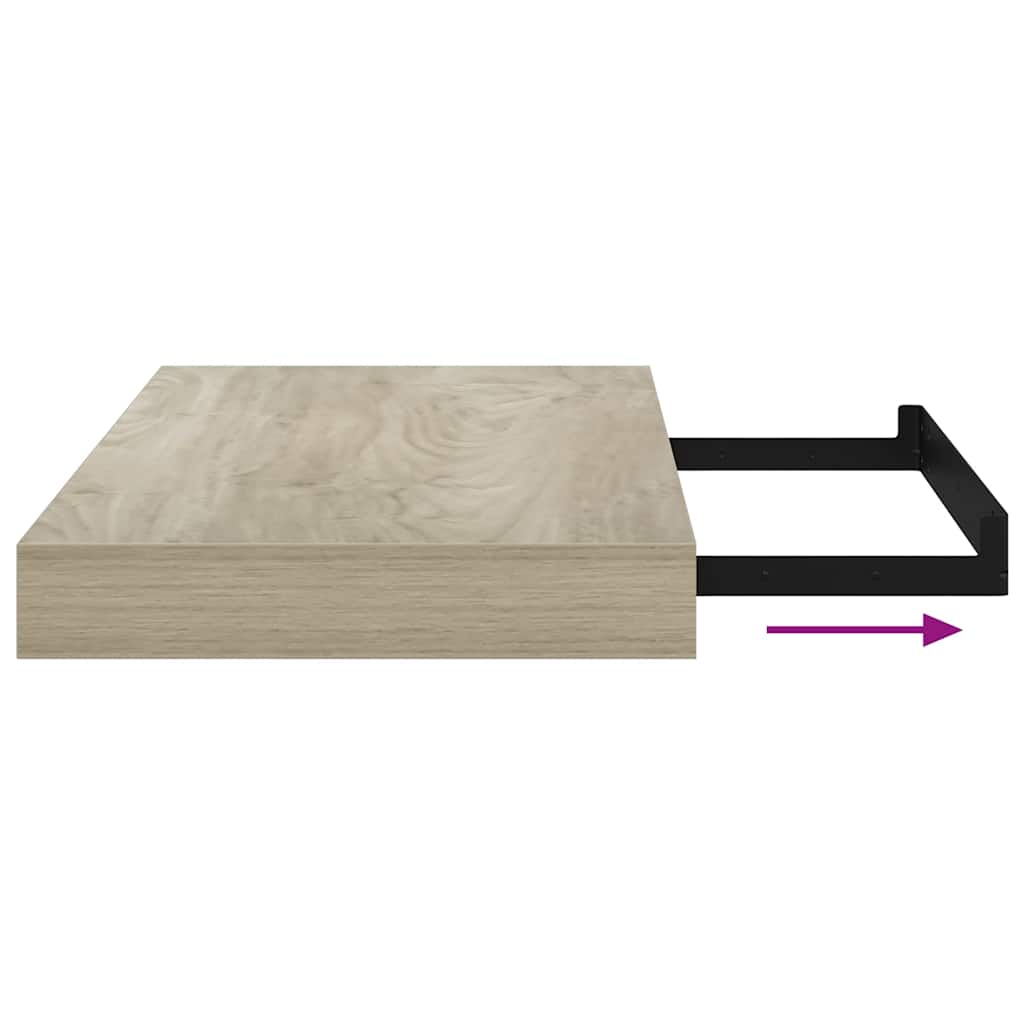 vidaXL Floating Wall Shelf Oak 40x23x3.8 cm MDF