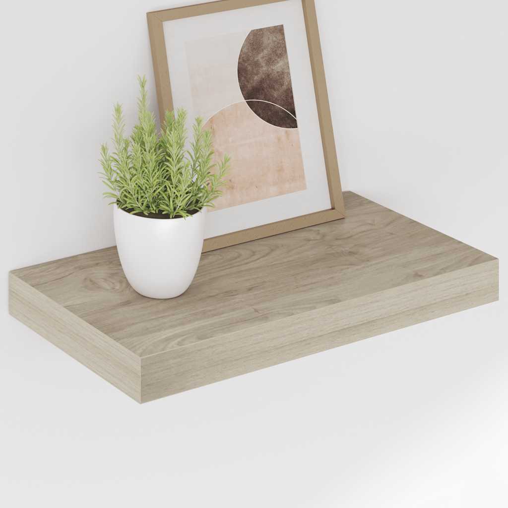 vidaXL Wall Shelf | Set of 2 | Oak | Honeycomb MDF, Metal | 40x23x3.8 cm