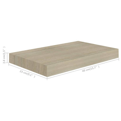 vidaXL Wall Shelf | Set of 2 | Oak | Honeycomb MDF, Metal | 40x23x3.8 cm