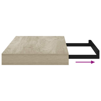 vidaXL Wall Shelf | Set of 2 | Oak | Honeycomb MDF, Metal | 40x23x3.8 cm