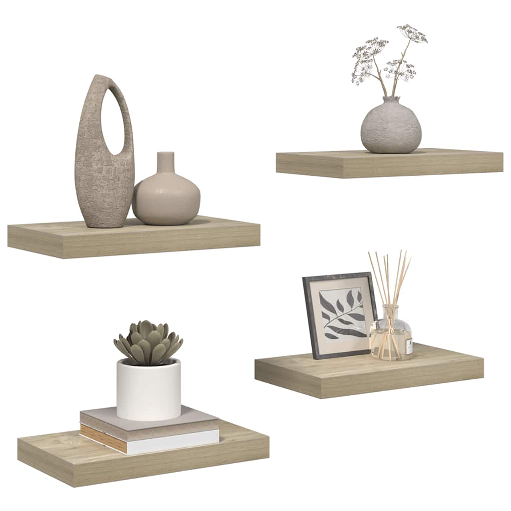 vidaXL Floating Wall Shelves 4 pcs Oak 40x23x3.8 cm MDF