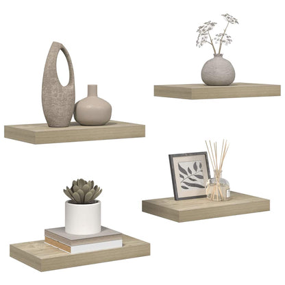 vidaXL Floating Wall Shelves 4 pcs Oak 40x23x3.8 cm MDF