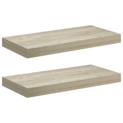 vidaXL Wall Shelf | Set of 2 | Oak | Honeycomb MDF, metal | 50x23x3.8 cm