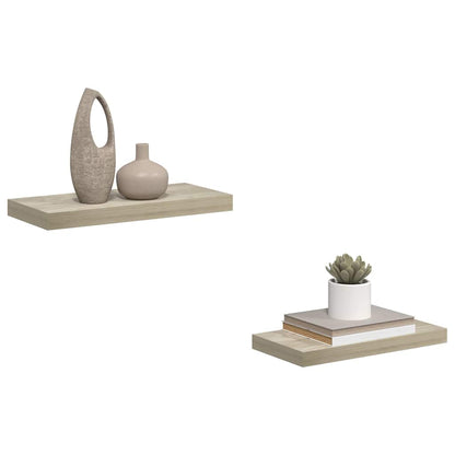 vidaXL Wall Shelf | Set of 2 | Oak | Honeycomb MDF, metal | 50x23x3.8 cm