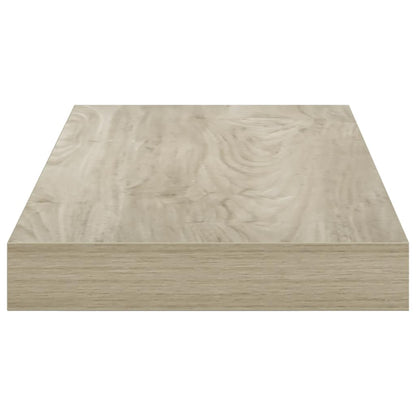 vidaXL Wall Shelf | Set of 2 | Oak | Honeycomb MDF, metal | 50x23x3.8 cm