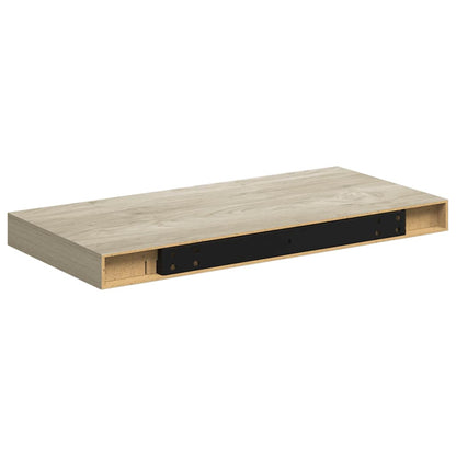vidaXL Wall Shelf | Set of 2 | Oak | Honeycomb MDF, metal | 50x23x3.8 cm