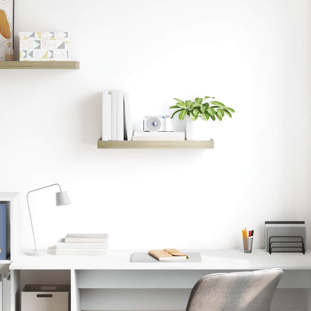vidaXL Floating Wall Shelf Oak 60x23.5x3.8 cm MDF