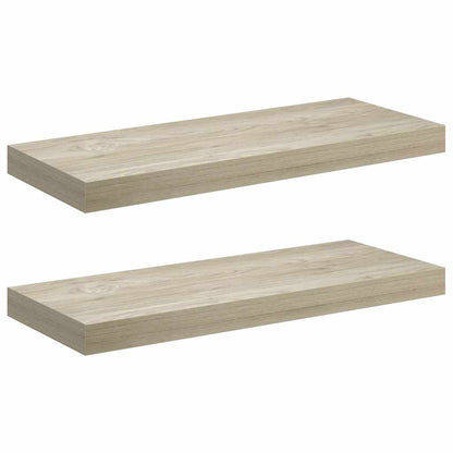 323875 vidaXL Floating Wall Shelves 2 pcs Oak 60x23,5x3,8 cm MDF