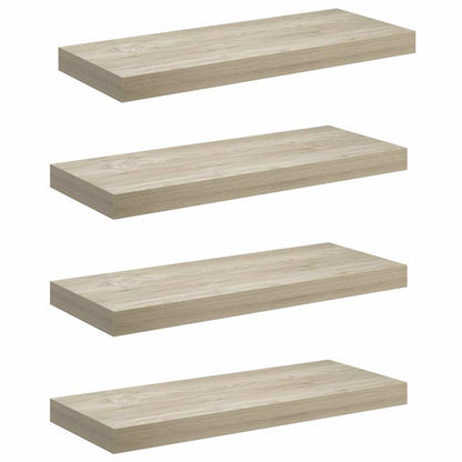 vidaXL Wall Shelf |  Set of 4 | Oak | Honeycomb MDF | Medium |  Wall mounting