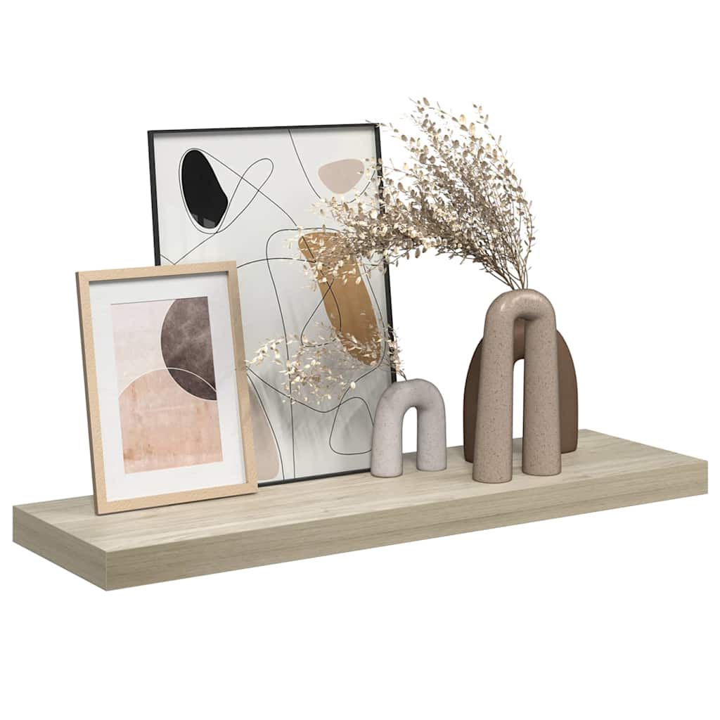 323877 vidaXL Floating Wall Shelf Oak 80x23,5x3,8 cm MDF