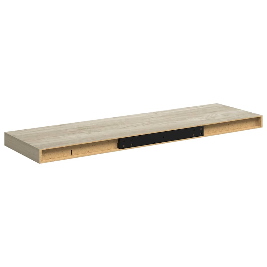 vidaXL Floating Wall Shelf Oak 80x23.5x3.8 cm MDF