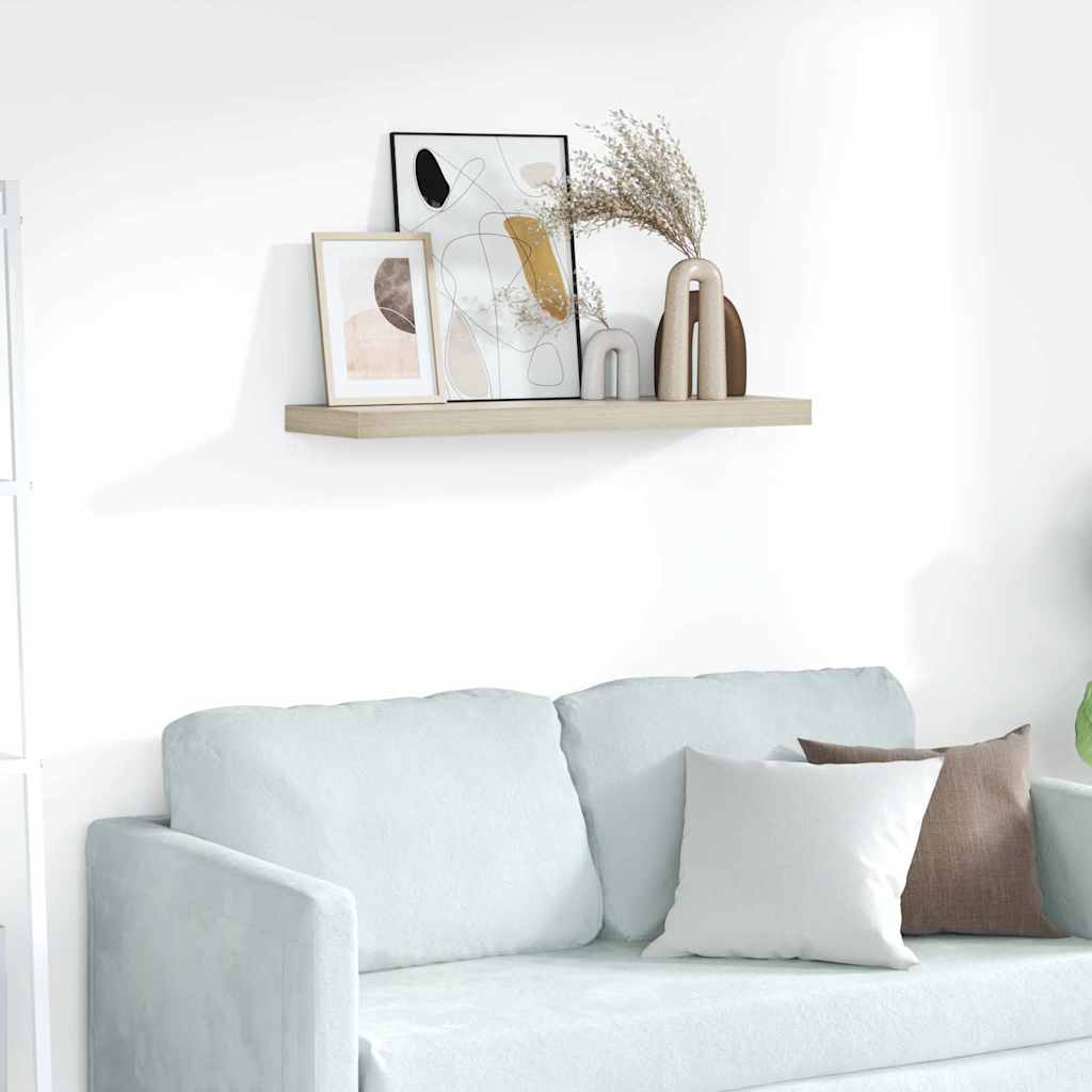 323877 vidaXL Floating Wall Shelf Oak 80x23,5x3,8 cm MDF