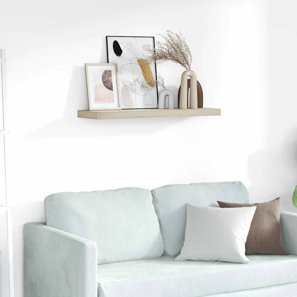 vidaXL Floating Wall Shelf Oak 80x23.5x3.8 cm MDF