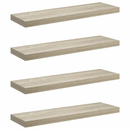 323879 vidaXL Floating Wall Shelves 4 pcs Oak 80x23,5x3,8 cm MDF