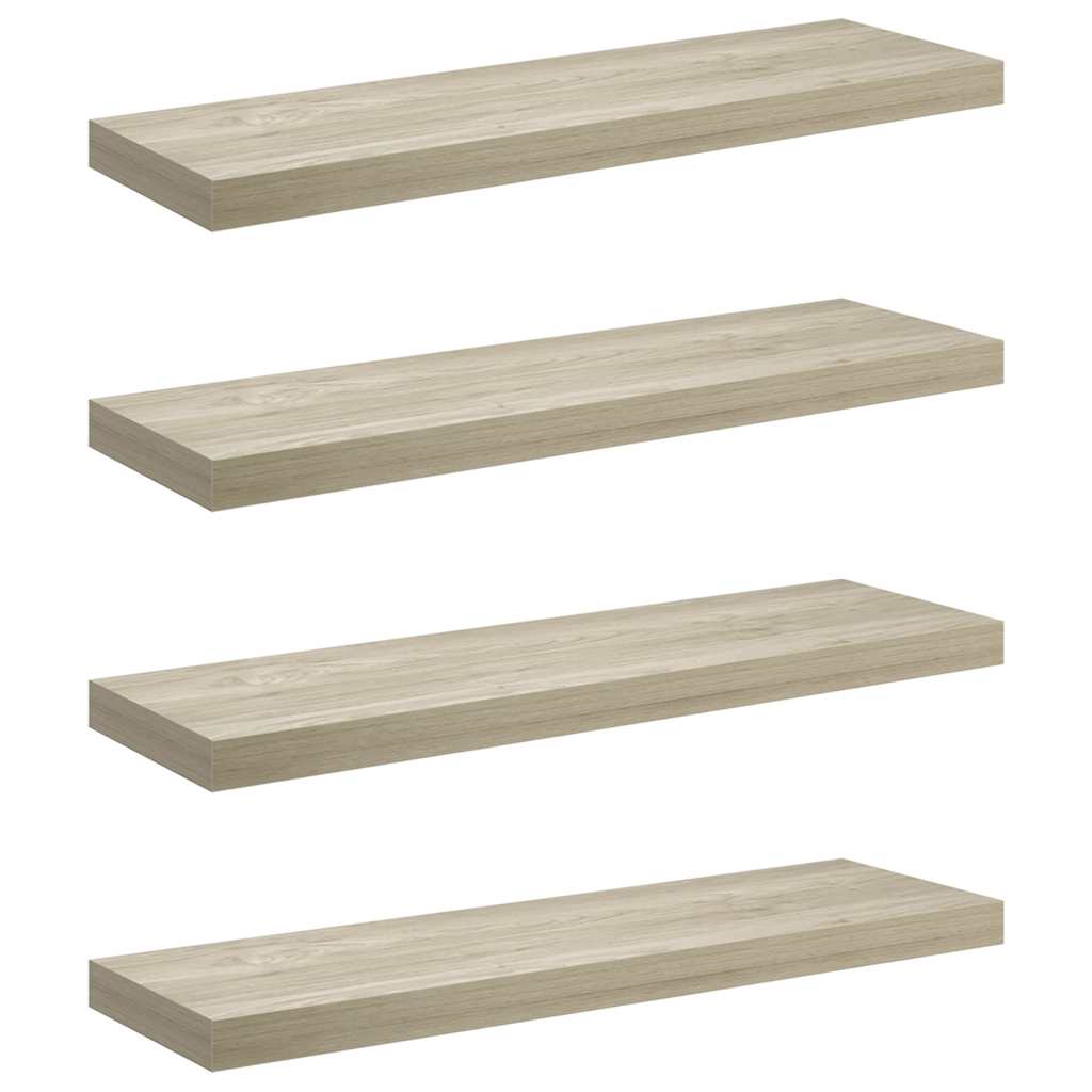 vidaXL Wall Shelf | Set of 4 | Oak | Honeycomb MDF, metal | Medium