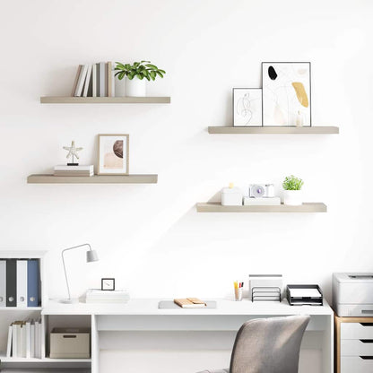 323879 vidaXL Floating Wall Shelves 4 pcs Oak 80x23,5x3,8 cm MDF