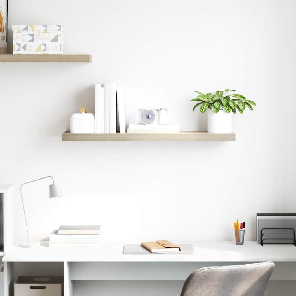 vidaXL Floating Wall Shelf Oak 90x23.5x3.8 cm MDF