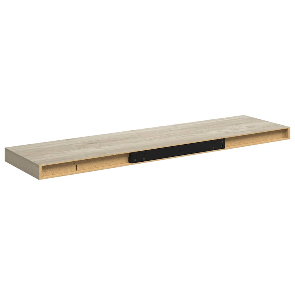vidaXL Floating Wall Shelves 2 pcs Oak 90x23.5x3.8 cm MDF