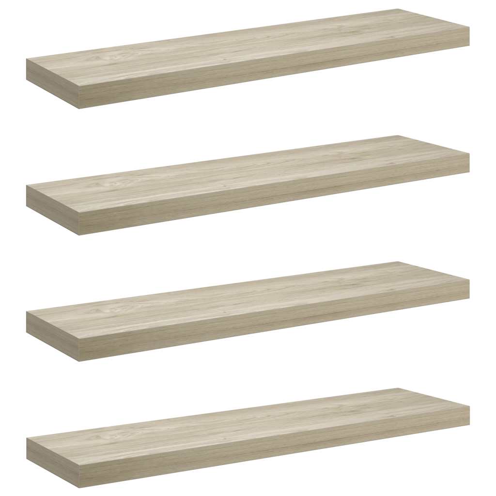 vidaXL Floating Wall Shelves 4 pcs Oak 90x23.5x3.8 cm MDF