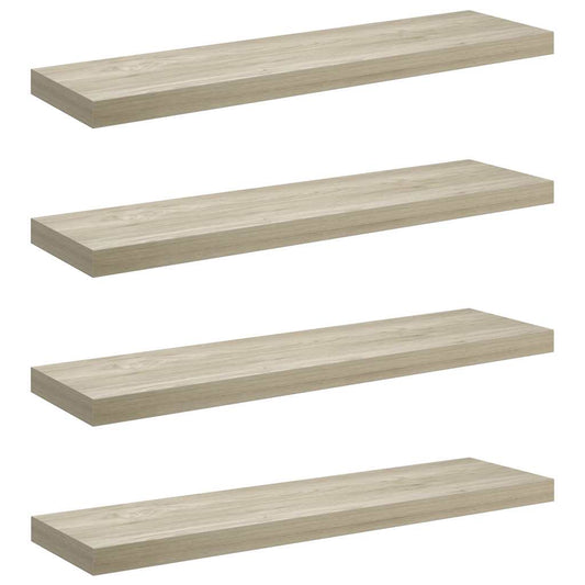 vidaXL Floating Wall Shelves 4 pcs Oak 90x23.5x3.8 cm MDF