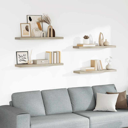 vidaXL Floating Wall Shelves 4 pcs Oak 90x23.5x3.8 cm MDF