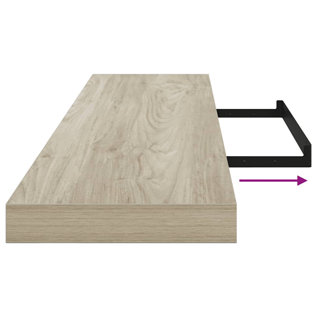 vidaXL Floating Wall Shelf Oak 120x23.5x3.8 cm MDF