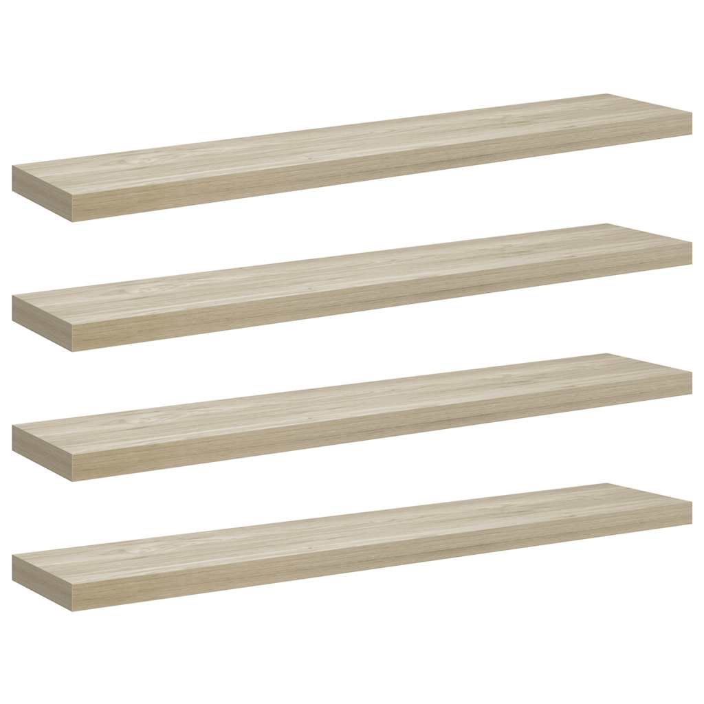vidaXL Floating Wall Shelves 4 pcs Oak 120x23.5x3.8 cm MDF