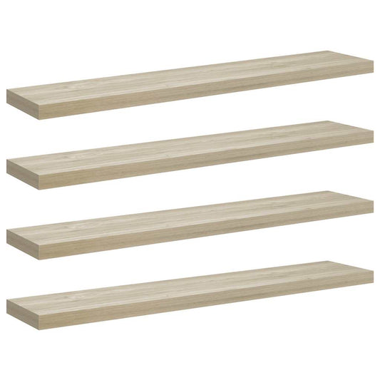 vidaXL Floating Wall Shelves 4 pcs Oak 120x23.5x3.8 cm MDF
