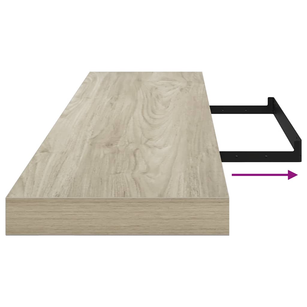 vidaXL Floating Wall Shelves 4 pcs Oak 120x23.5x3.8 cm MDF