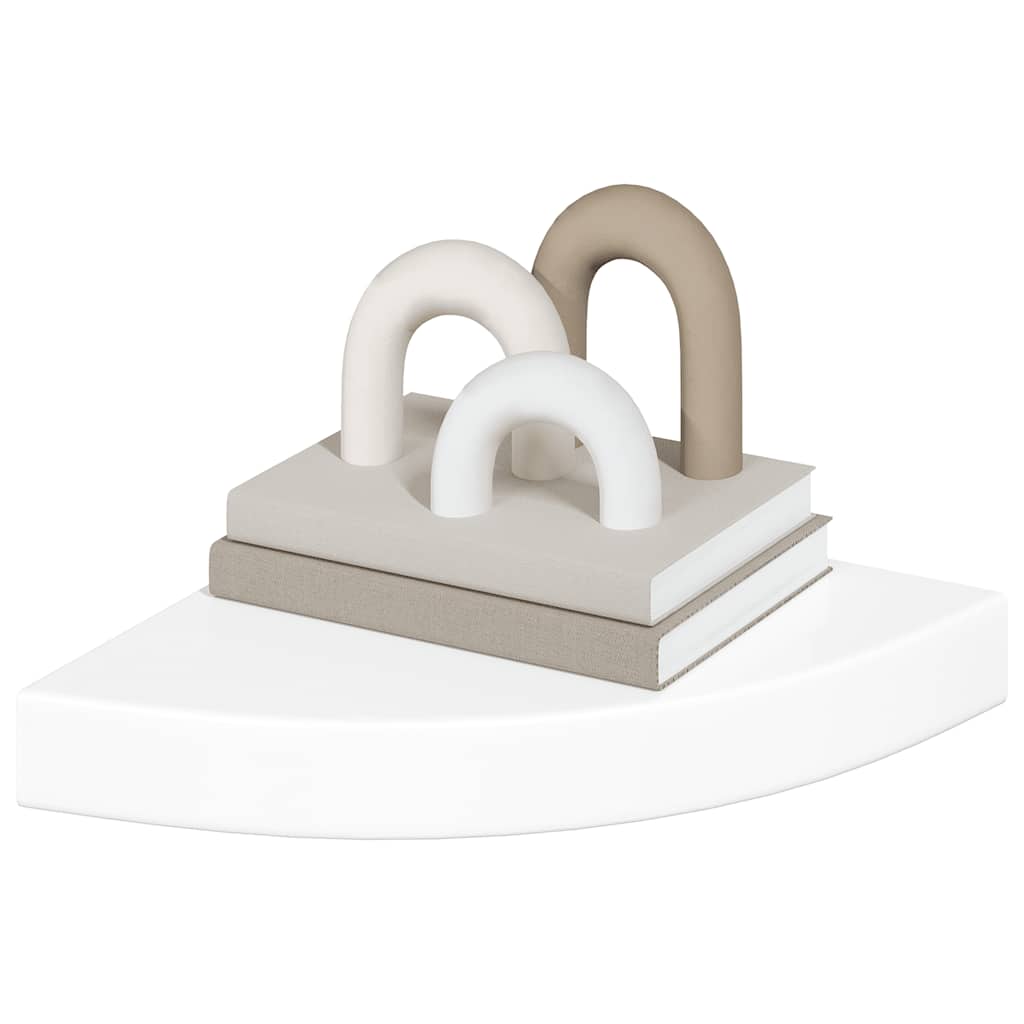 vidaXL Floating Corner Shelf High Gloss White 25x25x3.8 cm MDF