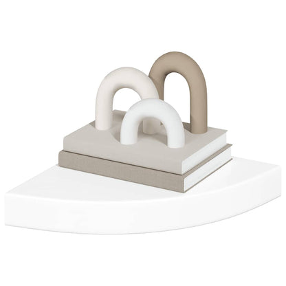 vidaXL Floating Corner Shelf High Gloss White 25x25x3.8 cm MDF