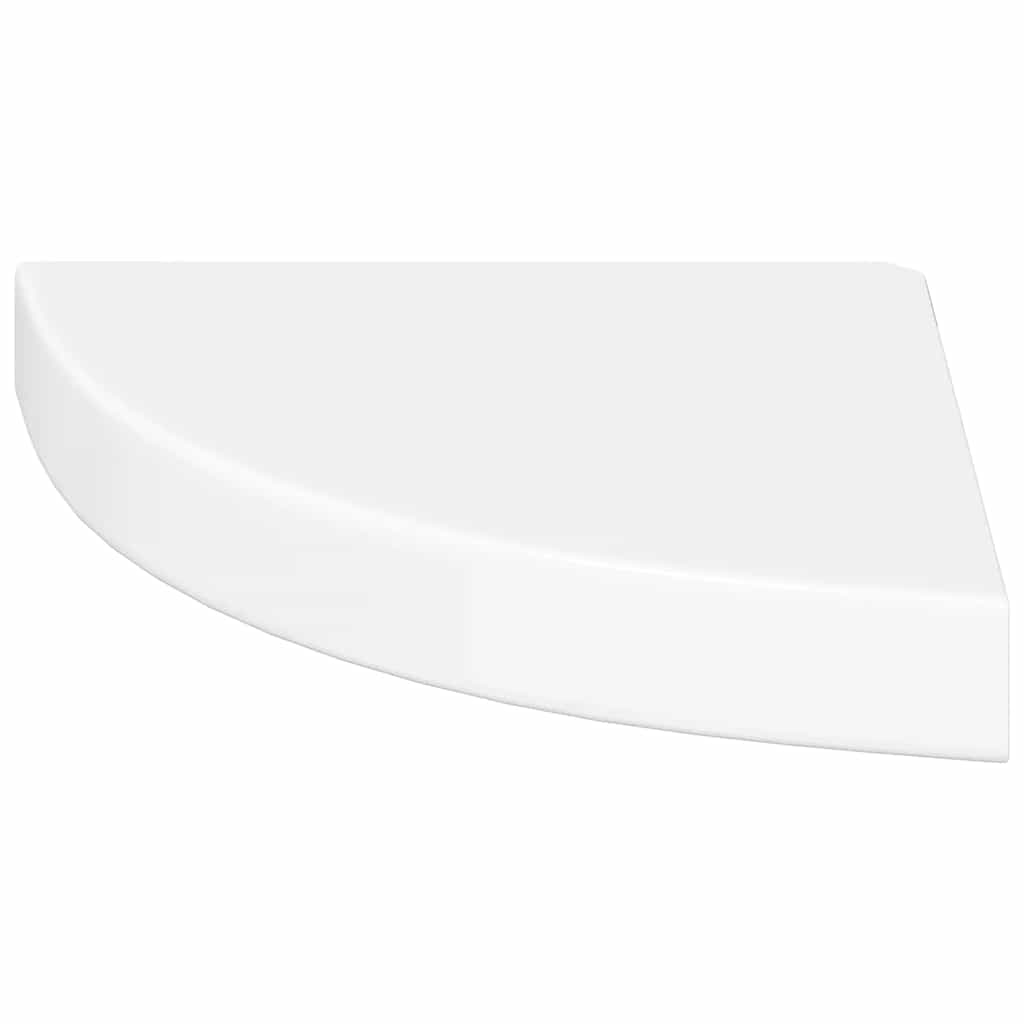 vidaXL Corner Shelf | High gloss white | Honeycomb MDF, metal | 25 cm