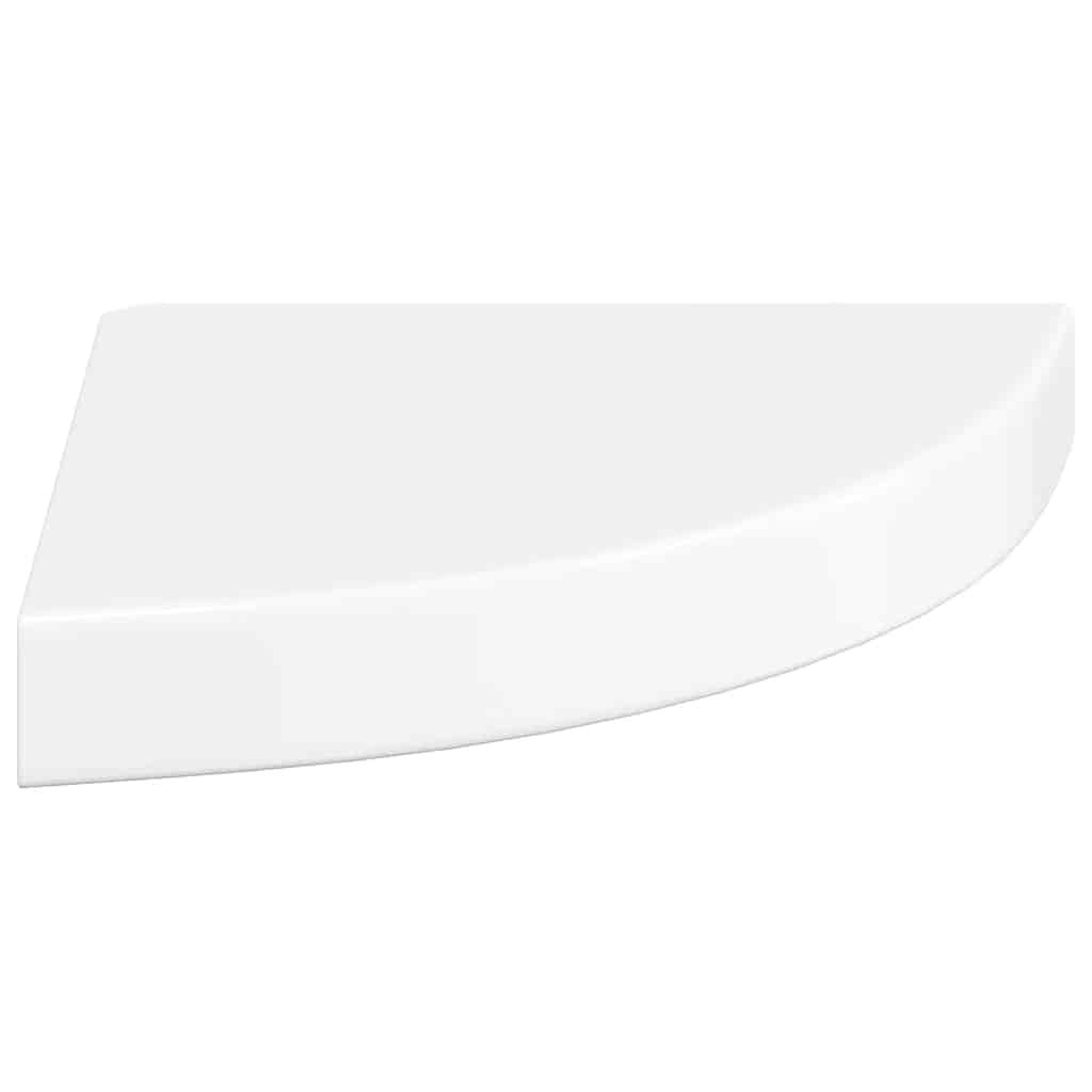 vidaXL Floating Corner Shelf High Gloss White 25x25x3.8 cm MDF