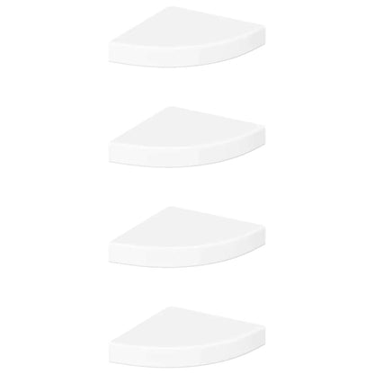 vidaXL Floating Corner Shelves 4 pcs High Gloss White 25x25x3.8 cm MDF