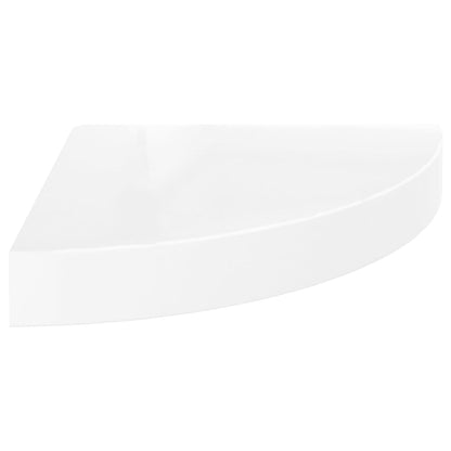vidaXL Floating Corner Shelves 4 pcs High Gloss White 25x25x3.8 cm MDF