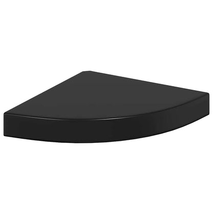323891 vidaXL Floating Corner Shelves 4 pcs High Gloss Black 25x25x3,8 cm MDF