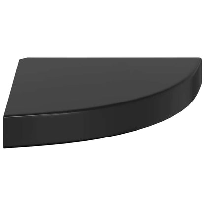 vidaXL Floating Corner Shelves 4 pcs High Gloss Black 25x25x3.8 cm MDF
