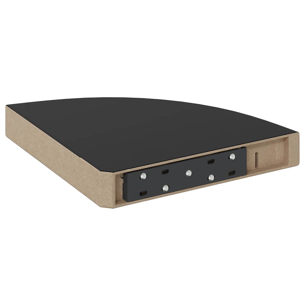 vidaXL Floating Corner Shelves 4 pcs High Gloss Black 25x25x3.8 cm MDF