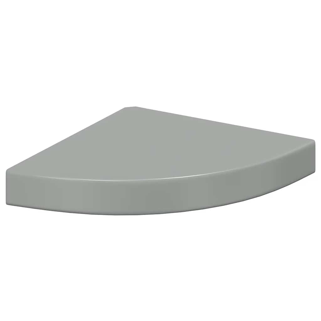 vidaXL Floating Corner Shelf High Gloss Grey 25x25x3.8 cm MDF